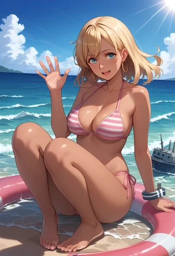 kantai_collection,enemy_lifebuoy_(kancolle),bikini  - AI generated anime art