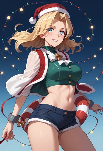 kantai_collection,enemy_lifebuoy_(kancolle),Christmas,red velvet shorts  - AI generated anime art