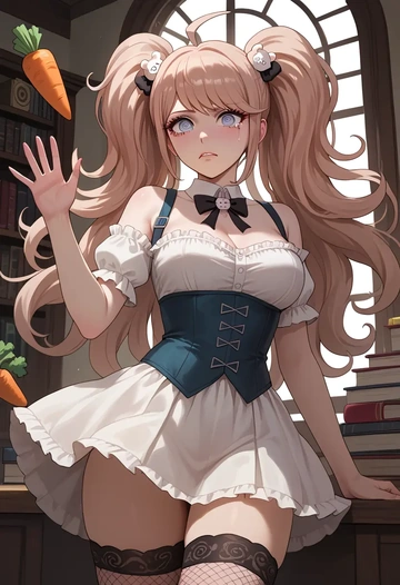 danganronpa_(series),enoshima_junko,bunny girl, sexy,stockings  - AI generated anime art