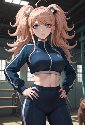 danganronpa_(series),enoshima_junko,athletic,track suit  - AI generated anime art