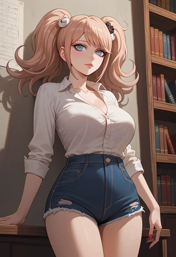 danganronpa_(series),enoshima_junko,shorts,sexy  - AI generated anime art