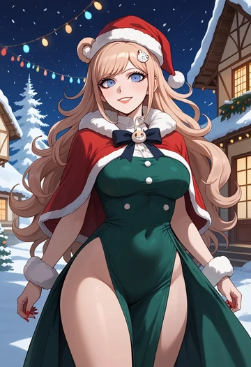 danganronpa_(series),enoshima_junko,Christmas,dress  - AI generated anime art