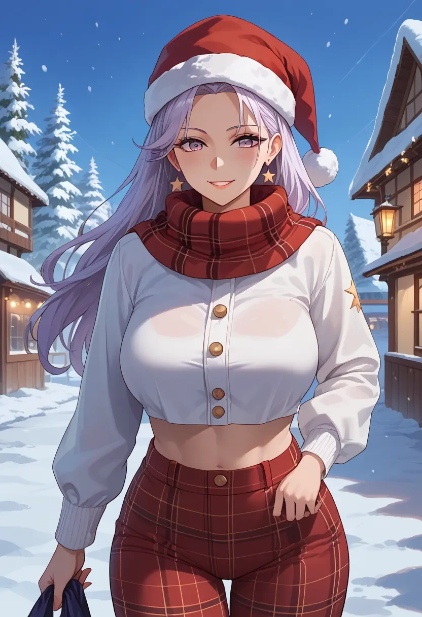 azur_lane,enterprise_(azur_lane),Christmas,plaid trousers  - 