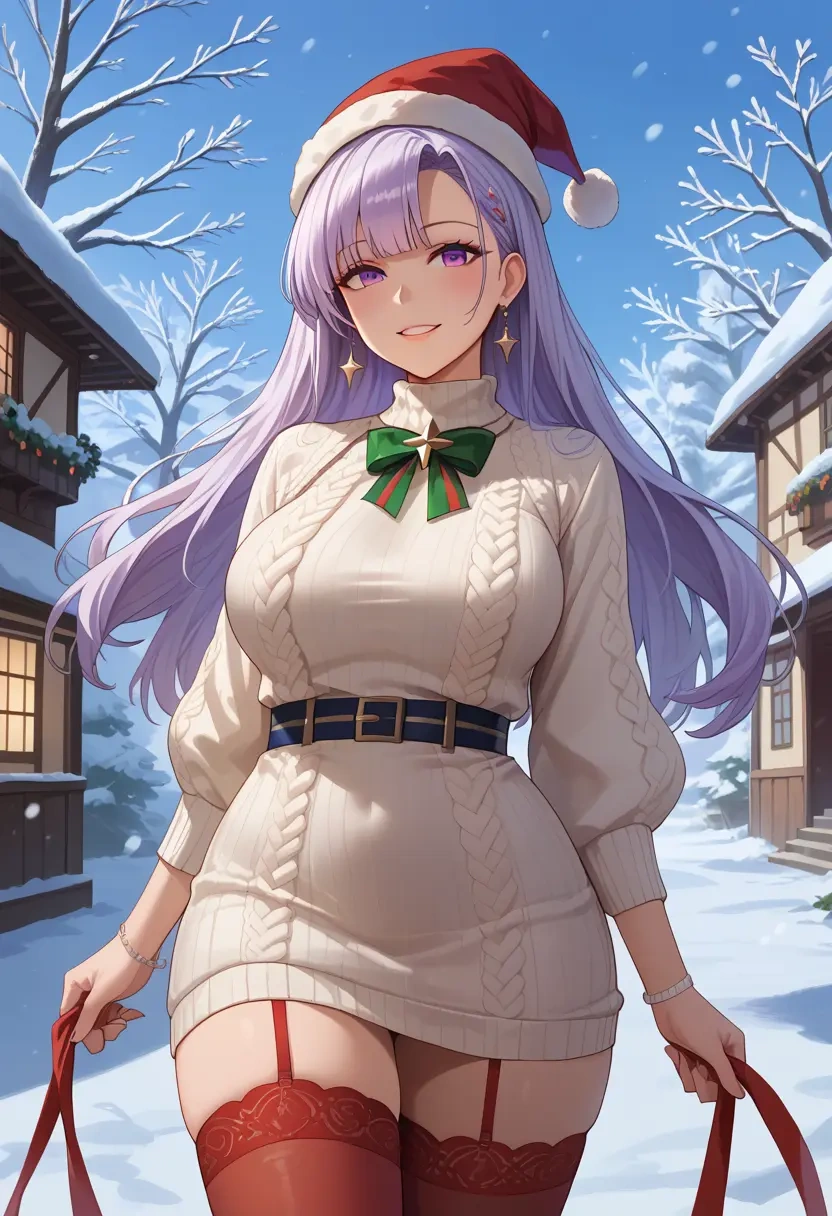 azur_lane,enterprise_(azur_lane),Christmas,sweater dress,stockings  - 