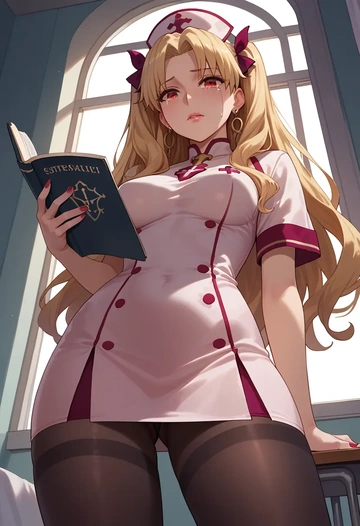 fate_(series),ereshkigal_(fate),nurse pantyhose,mini skirt, sexy  - AI generated anime art