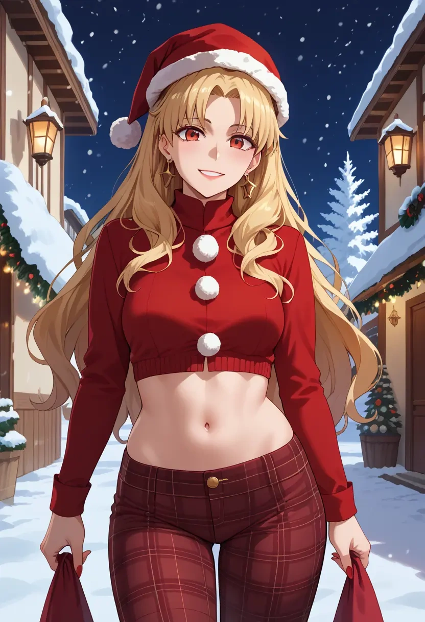 fate_(series),ereshkigal_(fate),Christmas,plaid trousers  - 