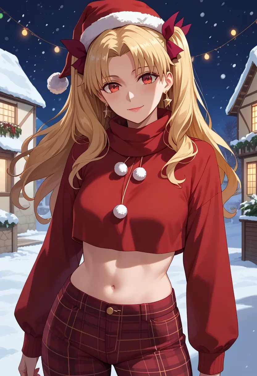 fate_(series),ereshkigal_(fate),Christmas,plaid trousers  - 