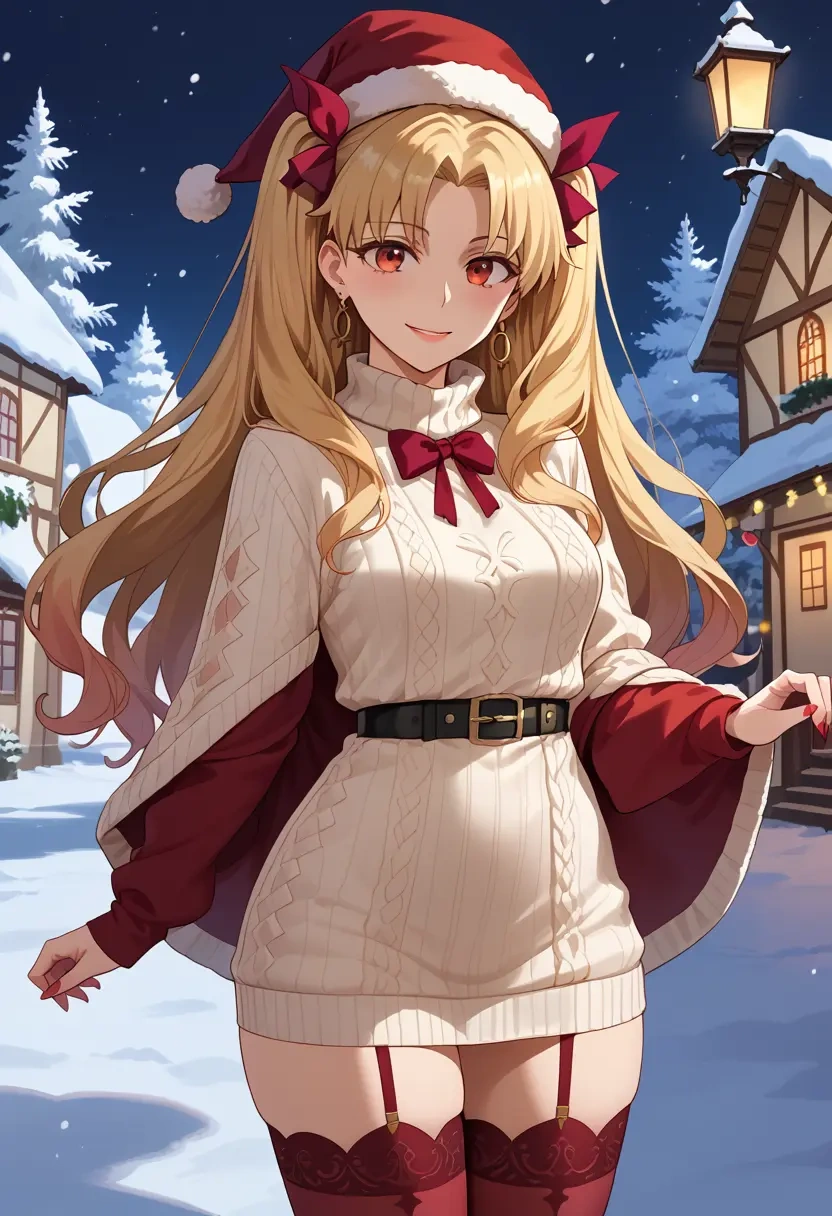 fate_(series),ereshkigal_(fate),Christmas,sweater dress,stockings  - 