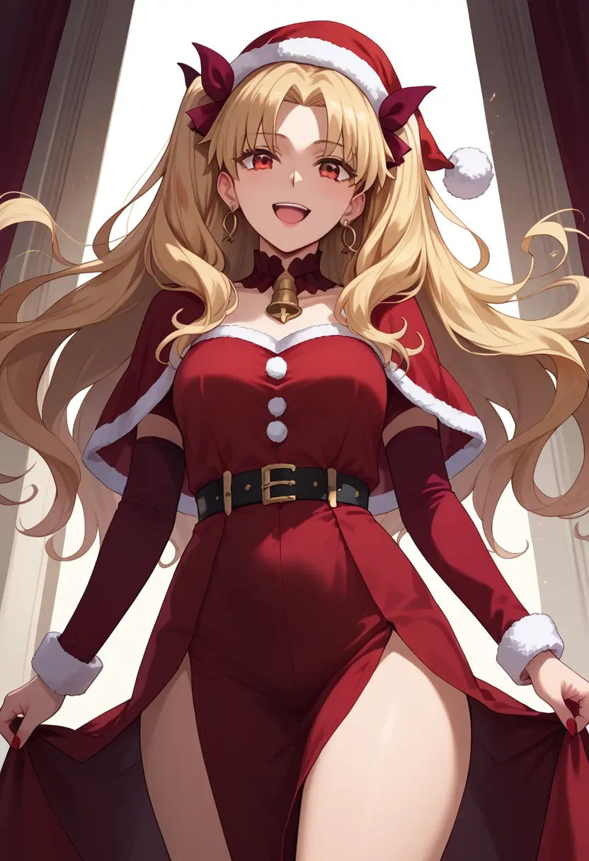 fate_(series),ereshkigal_(fate),Christmas,red velvet dress  - 