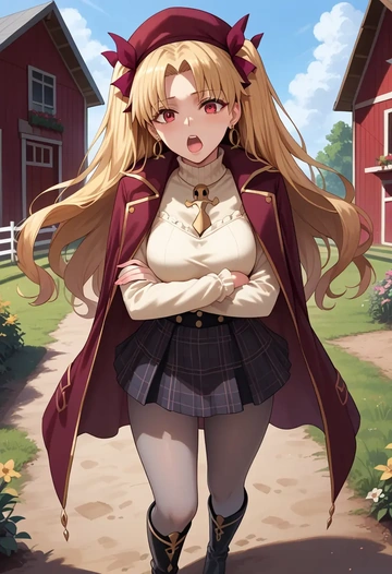 fate_(series),ereshkigal_(fate),winter,student uniform,pea coat  - AI generated anime art