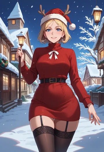 world_witches_series,erica_hartmann,sweater,stockings,Thigh garters  - AI generated anime art