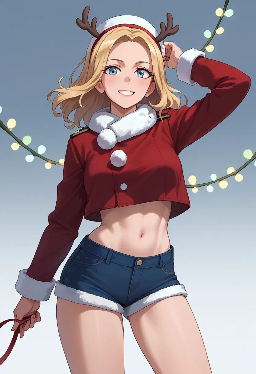 world_witches_series,erica_hartmann,Christmas,red velvet shorts  - 