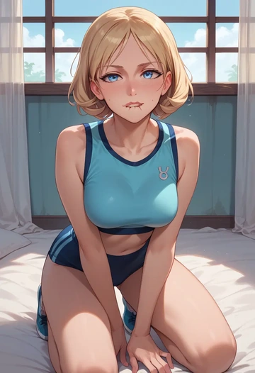 world_witches_series,erica_hartmann,tankini top,board shorts  - AI generated anime art