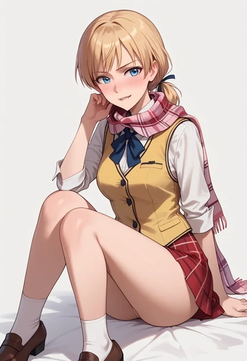 world_witches_series,erica_hartmann,spring,student uniform,vest  - AI generated anime art