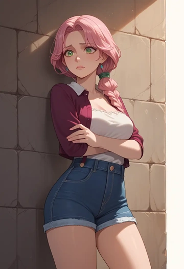 tales_of_(series),estellise_sidos_heurassein,shorts,sexy  - AI generated anime art