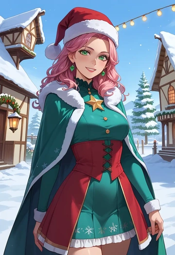 tales_of_(series),estellise_sidos_heurassein,Christmas,dress  - AI generated anime art