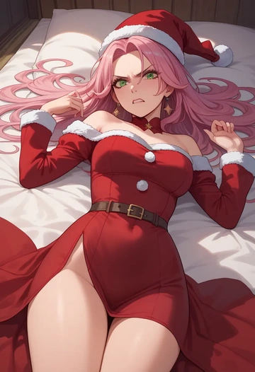 tales_of_(series),estellise_sidos_heurassein,Christmas,red velvet dress  - AI generated anime art