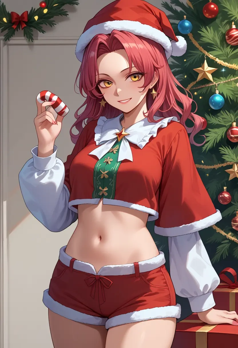 touhou,eternity_larva,Christmas,red velvet shorts  - 