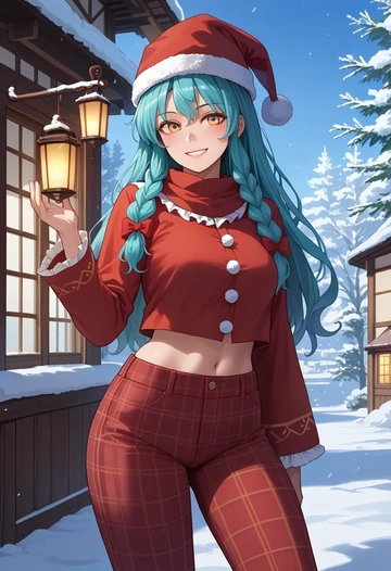 touhou,eternity_larva,Christmas,plaid trousers  - AI generated anime art