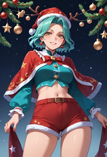 touhou,eternity_larva,Christmas,red velvet shorts  - AI generated anime art