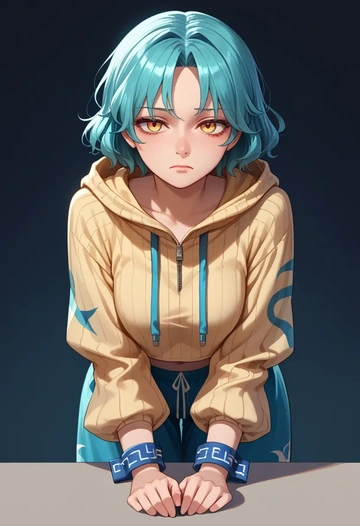 touhou,eternity_larva,hoodie,cropped,high-waisted joggers  - AI generated anime art