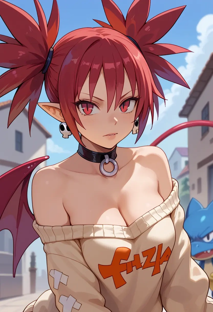 disgaea,etna_(disgaea),orange,sweater,choker  - 