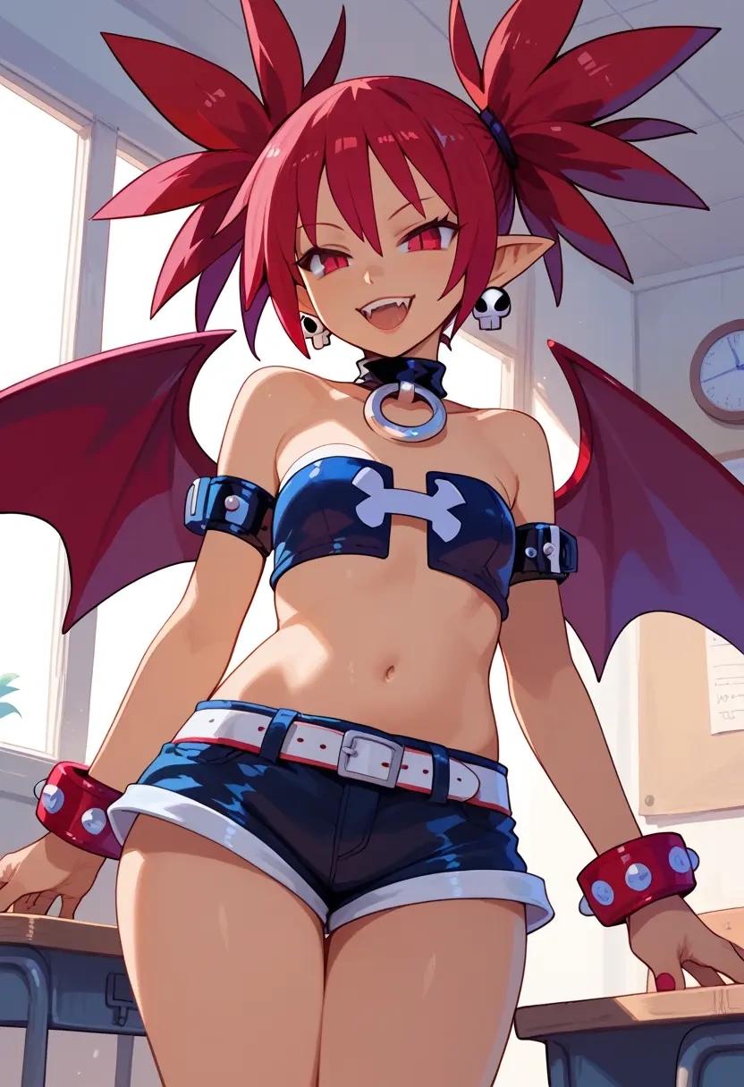 disgaea,etna_(disgaea),graphic tee,shorts,sneakers  - 