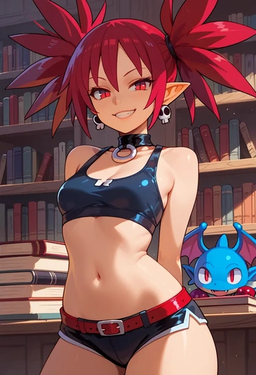 disgaea,etna_(disgaea),sports bra,high-waisted leggings  - AI generated anime art