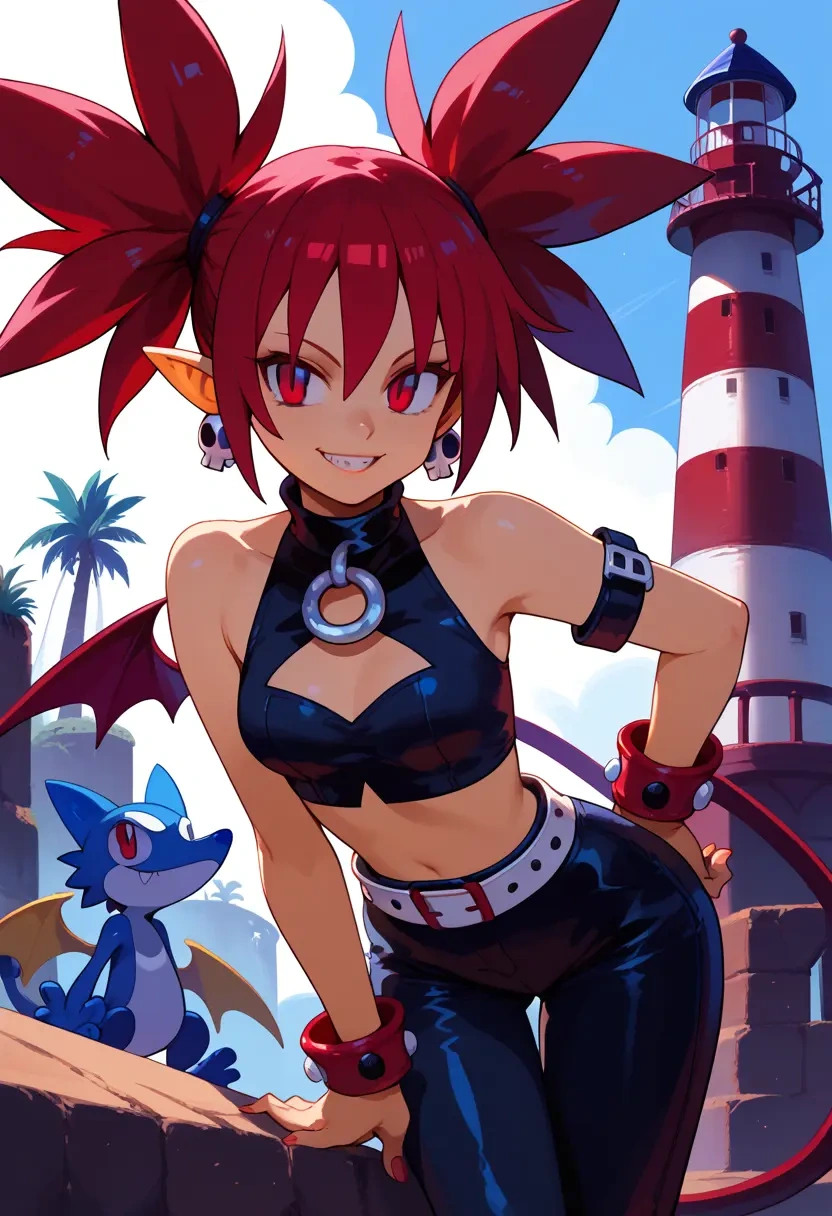 disgaea,etna_(disgaea),jumpsuit,sleeveless,flare pants  - 