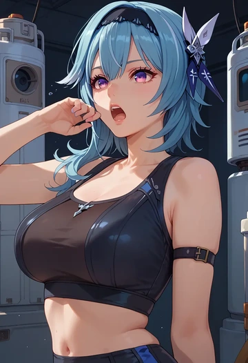 genshin impact,eula,sports bra,wide-leg joggers  - AI generated anime art