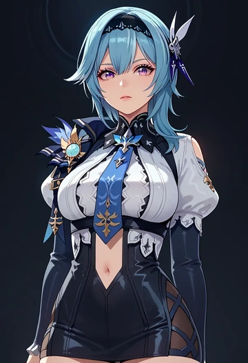 genshin impact,eula,bodysuit,mesh,high-waisted skirt  - AI generated anime art