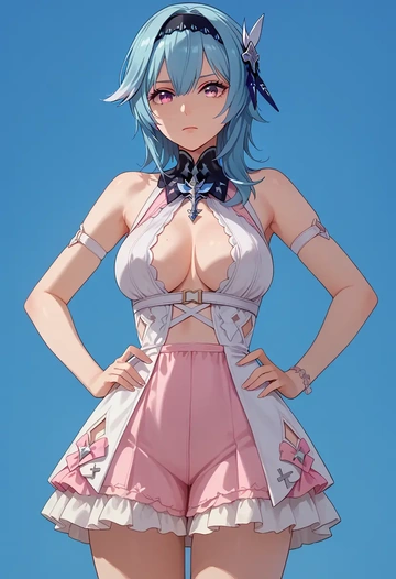 genshin impact,eula,silk slip dress  - AI generated anime art