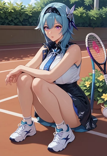 genshin impact,eula,tennis skirt  - AI generated anime art