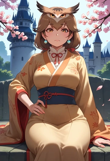 kemono_friends,eurasian_eagle_owl_(kemono_friends),kimono  - AI generated anime art