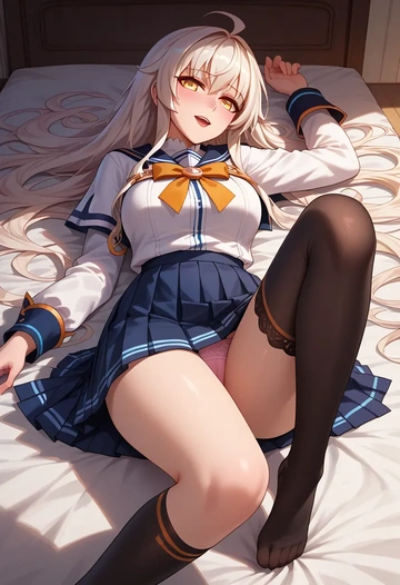 elsword,eve_(elsword),jk uniform, stockings  - AI generated anime art