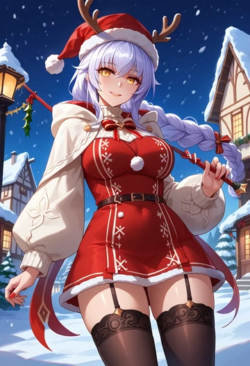 elsword,eve_(elsword),sweater,stockings,Thigh garters  - AI generated anime art