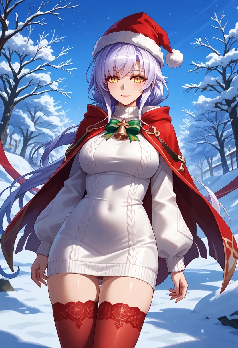 elsword,eve_(elsword),Christmas,sweater dress,stockings  - 