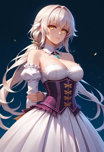 elsword,eve_(elsword),corset,bustier,long tulle skirt  - AI generated anime art