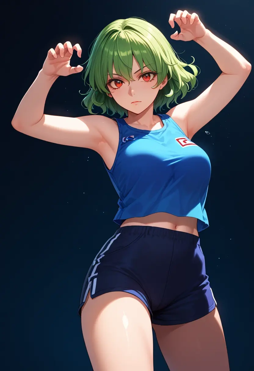 touhou,ex-keine,athletic,shorts,sexy  - 