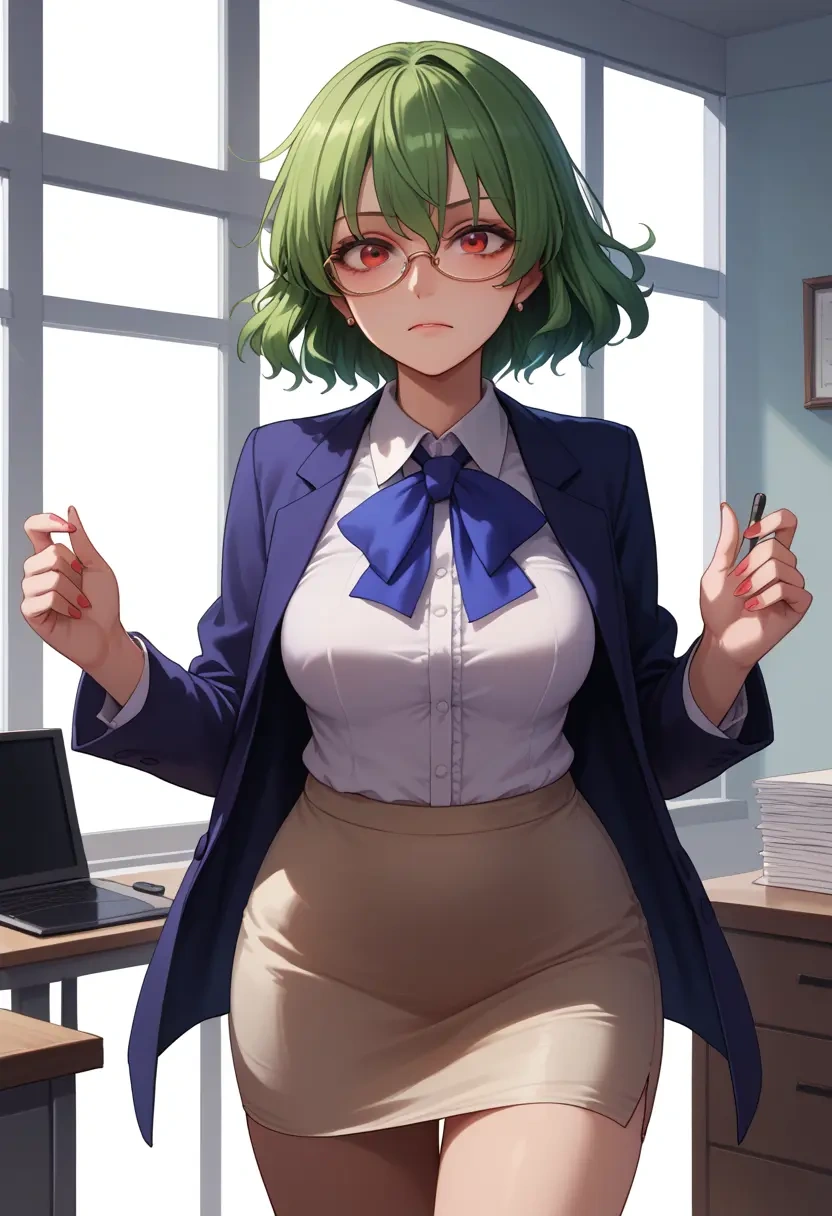 touhou,ex-keine,OL, glasses,  - 