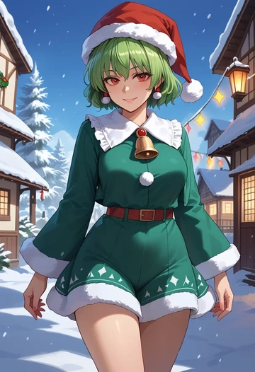 touhou,ex-keine,Christmas,dress  - AI generated anime art