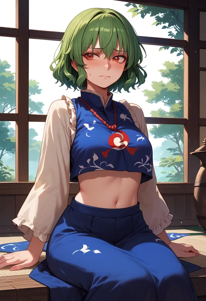 touhou,ex-keine,crop top,athletic shorts  - 