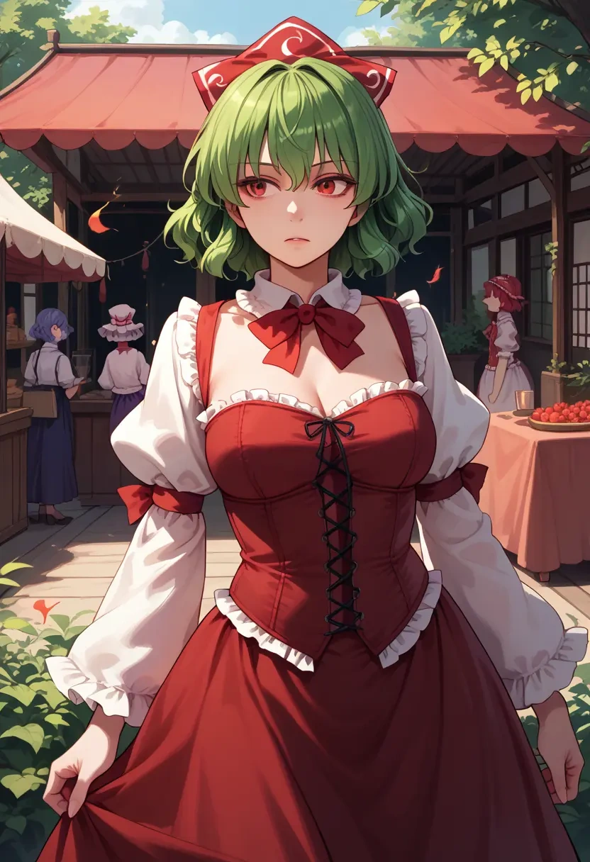 touhou,ex-keine,vampire corset,lace blouse,velvet skirt  - 