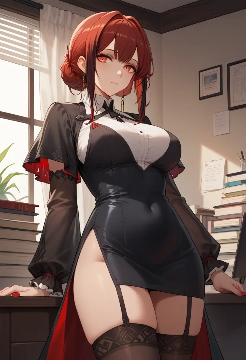 arknights,exusiai_(arknights),secretary, stockings  - 