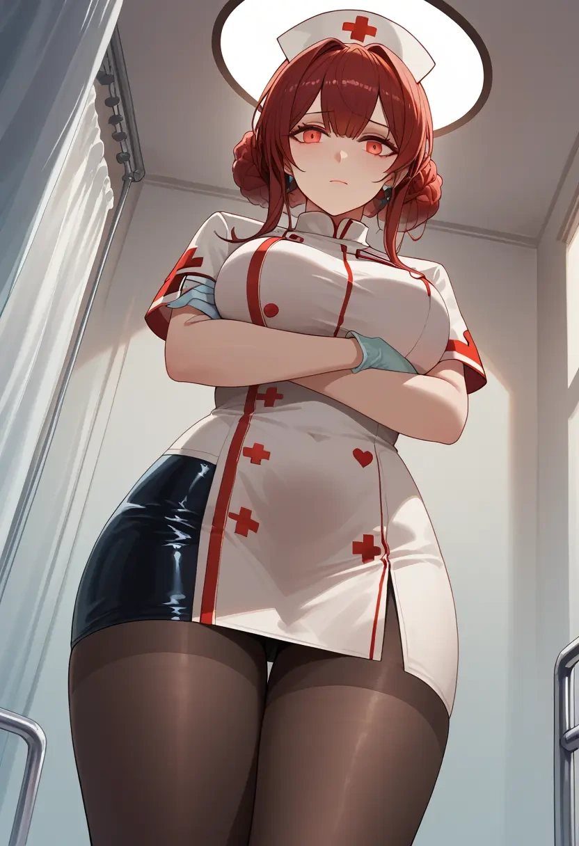 arknights,exusiai_(arknights),nurse pantyhose,mini skirt, sexy  - 