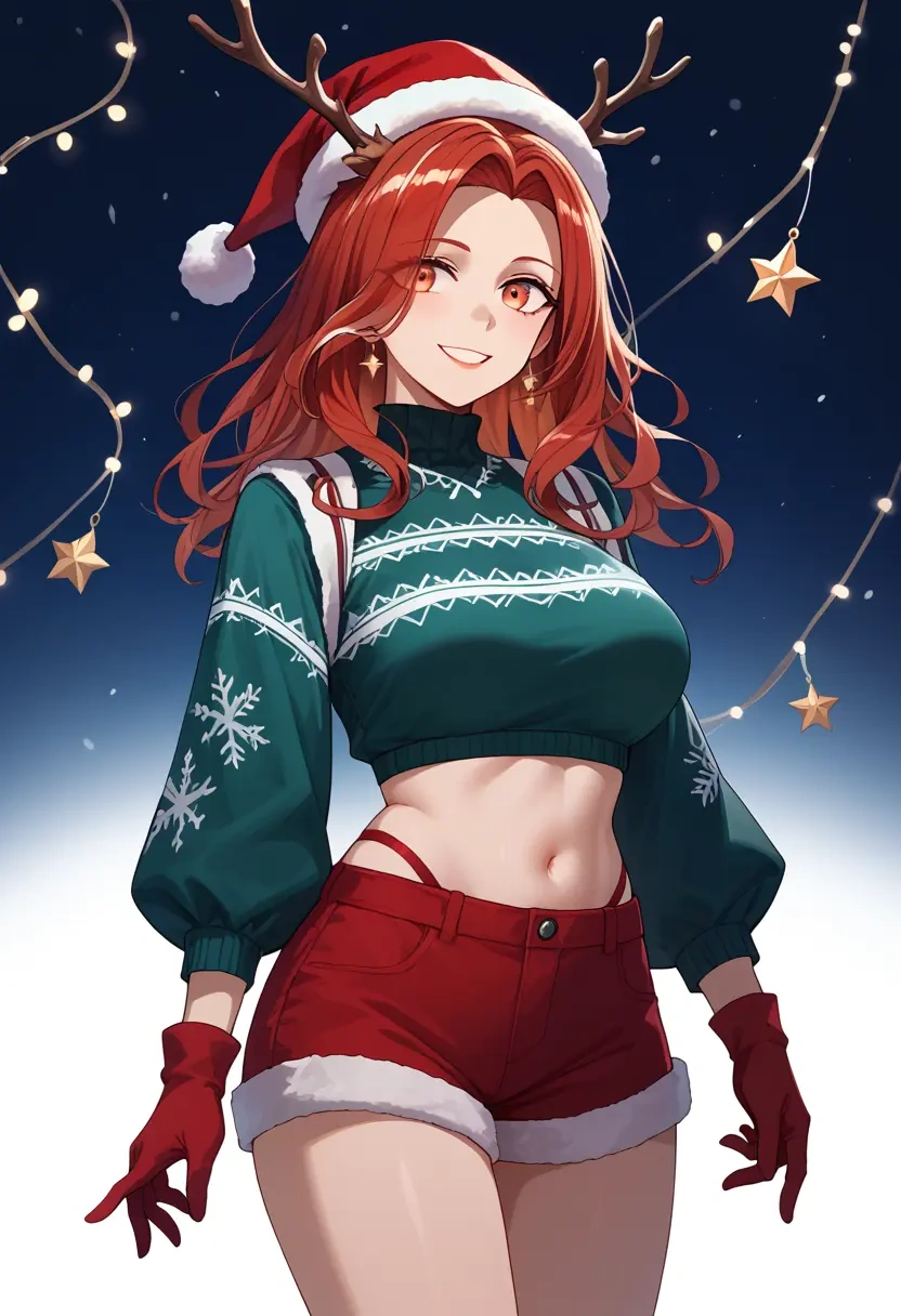 arknights,exusiai_(arknights),Christmas,red velvet shorts  - 