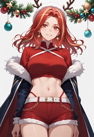 arknights,exusiai_(arknights),Christmas,red velvet shorts  - AI generated anime art