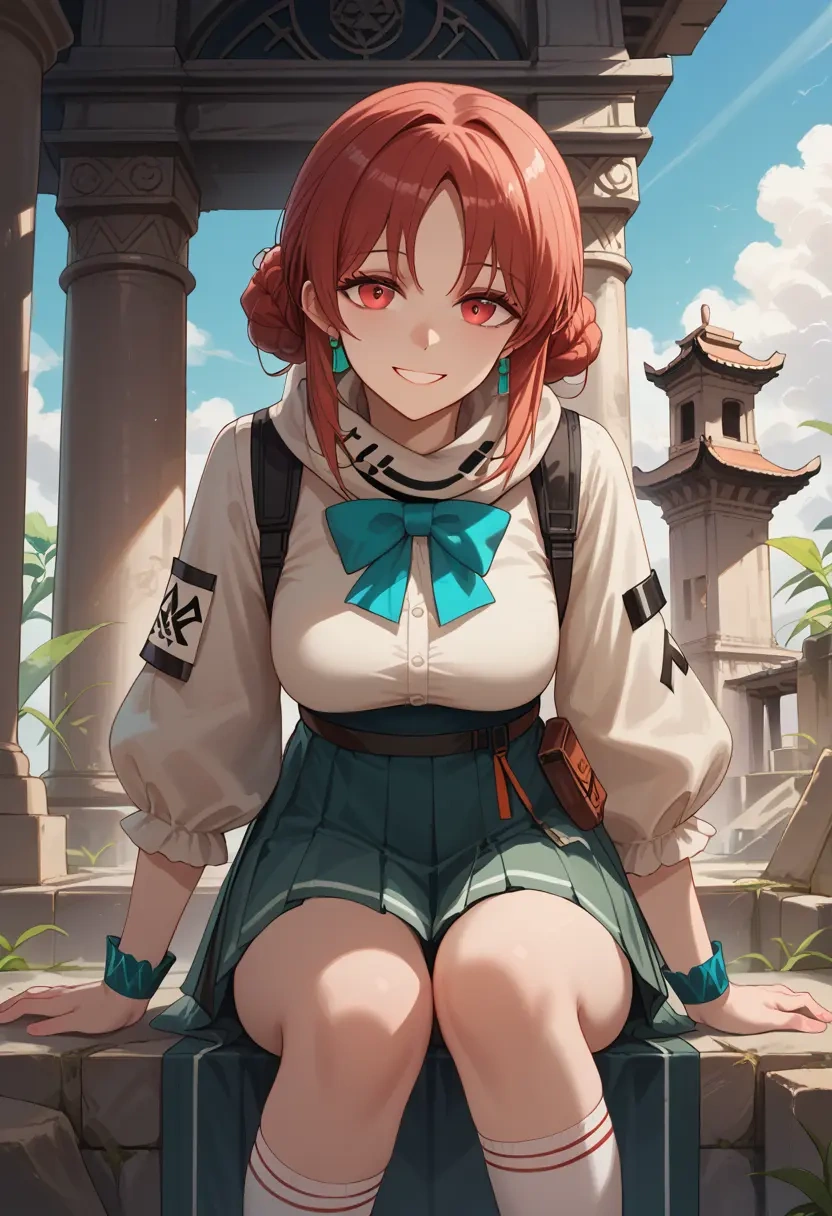 arknights,exusiai_(arknights),spring,student uniform,blouse  - 