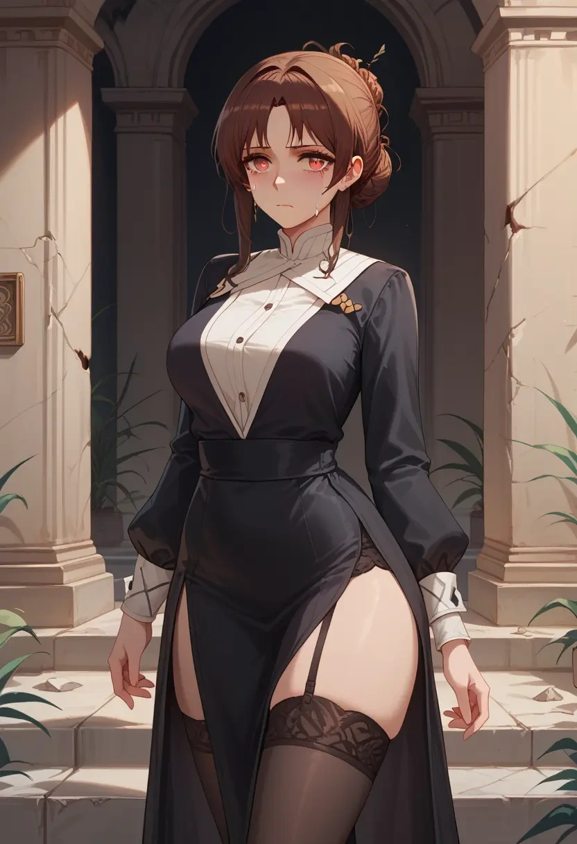 arknights,eyjafjalla_(arknights),secretary, stockings  - 