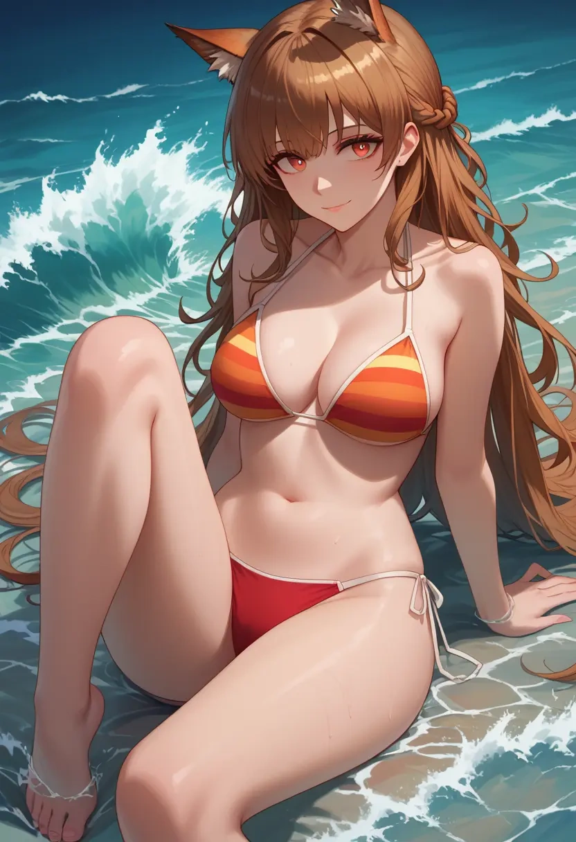 arknights,eyjafjalla_(arknights),bikini,rainbow-colored,sexy  - 